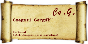 Csegezi Gergő névjegykártya